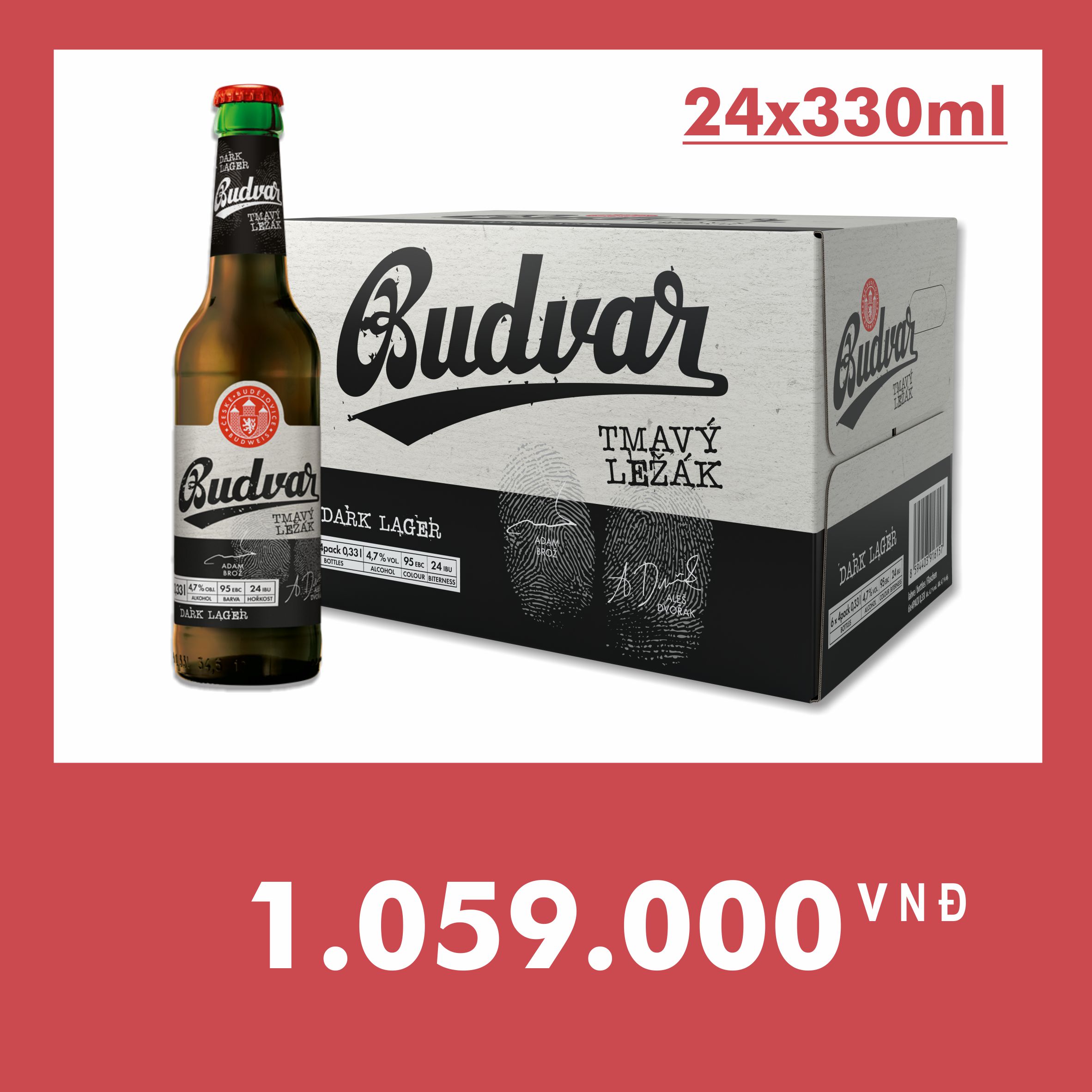 Budweiser Budvar Chai đen 330ml