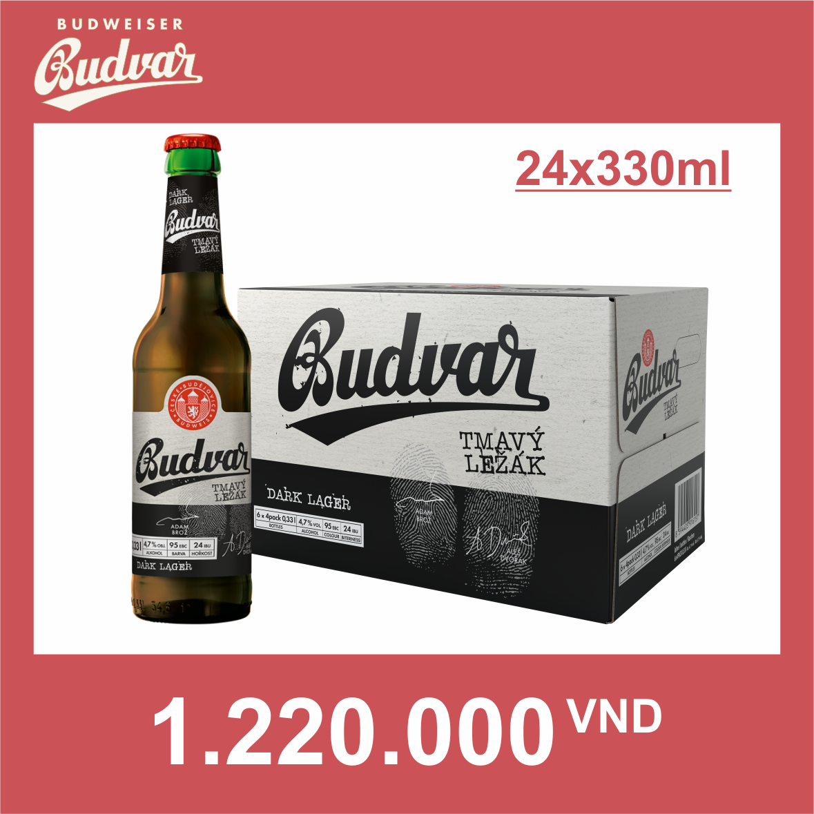 Budweiser Budvar Chai đen 330ml